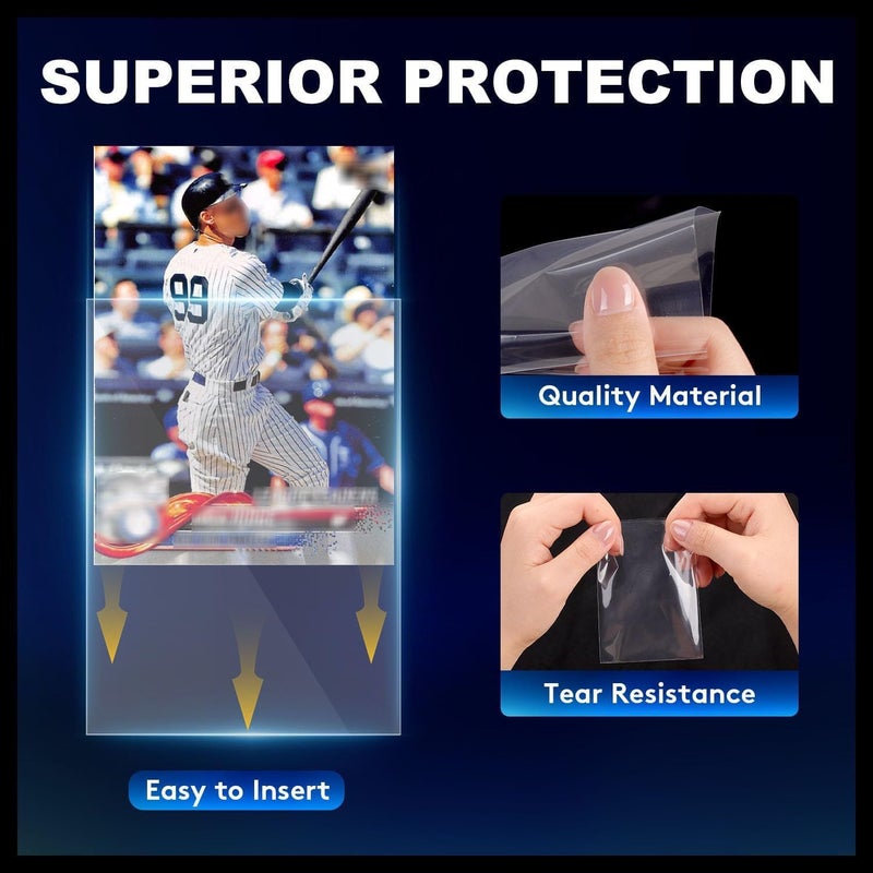 COLQU 1000ct Clear Card Sleeves for Trading Cards, Soft Baseball Sports Card Sleeves, Soft Plastic Protector Fit for MTG Game Standard Cards - Image 3